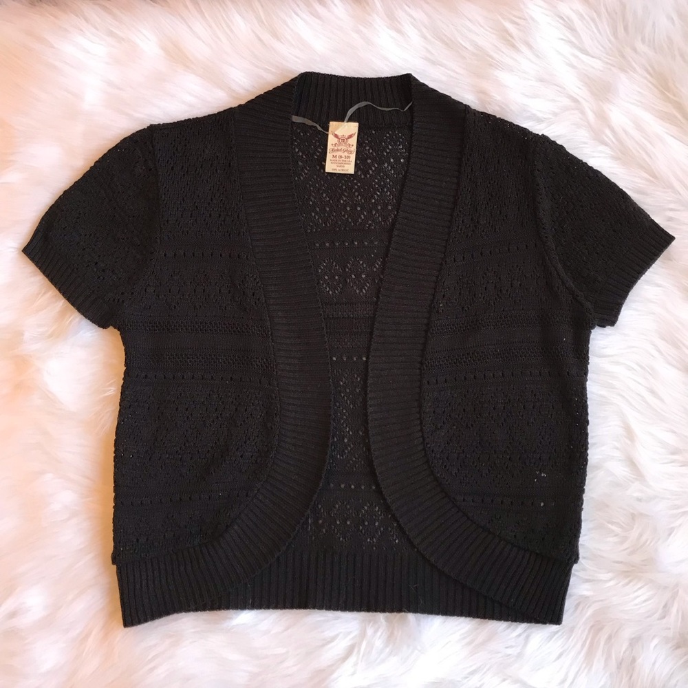 Knit Short Sleeve Cardigan